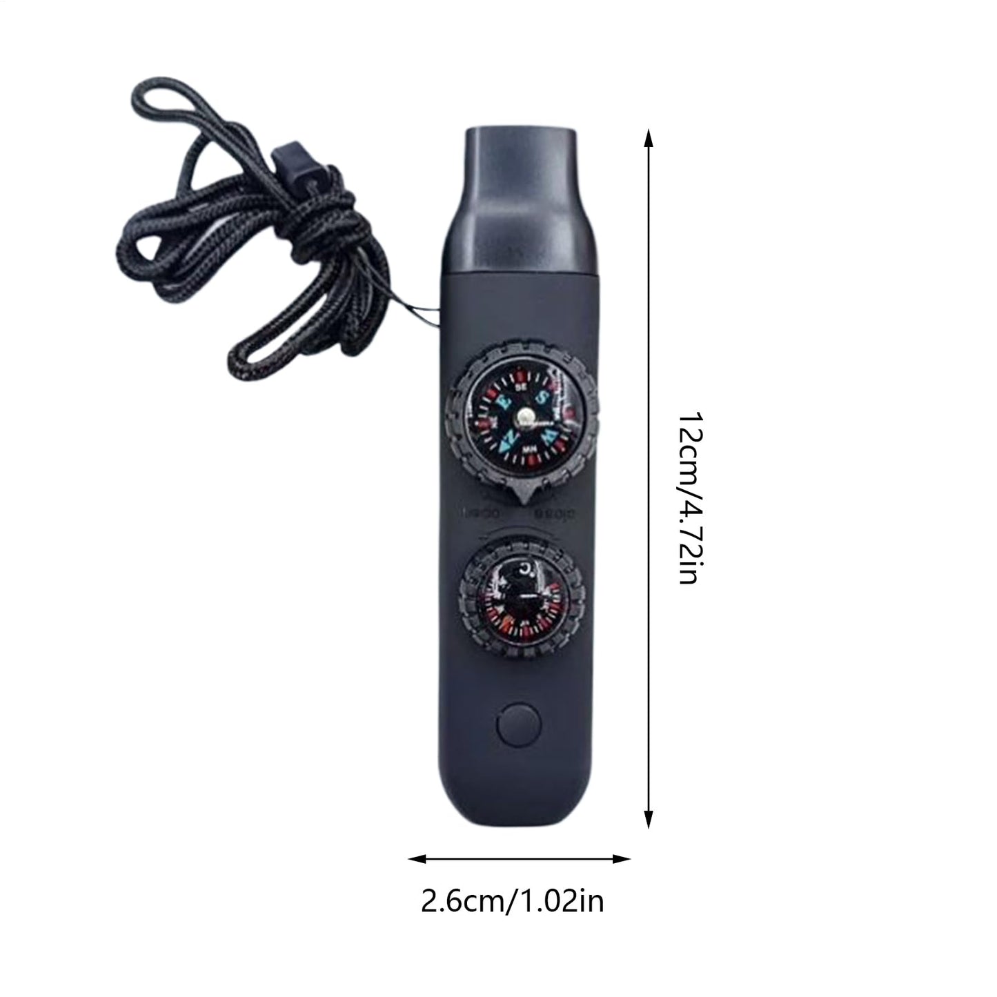 Outdoor Survival Whistle with Compass and Temperature Gauge