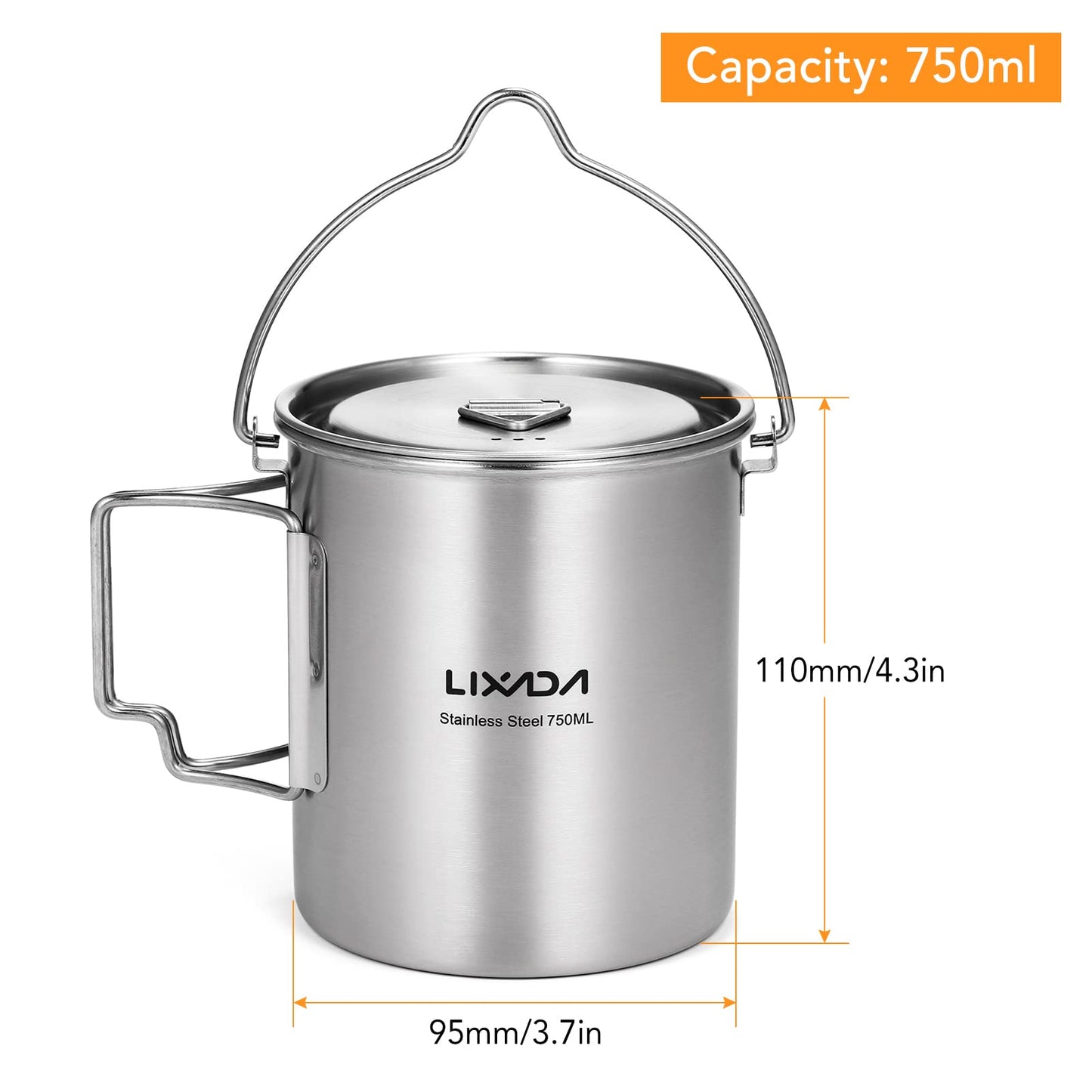 Lixada Taza de Agua de Acero Inoxidable