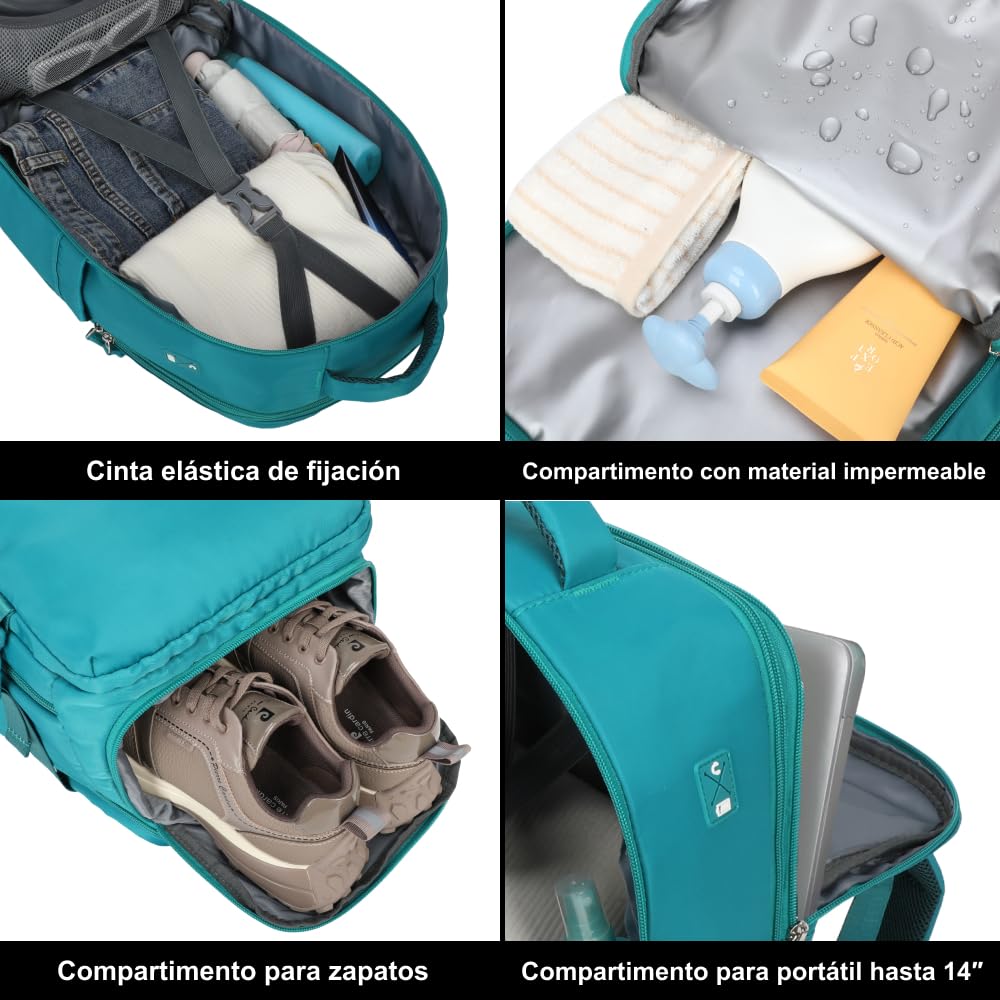Mochila de Viaje Expandible para Ryanair (40x25x20-25cm)