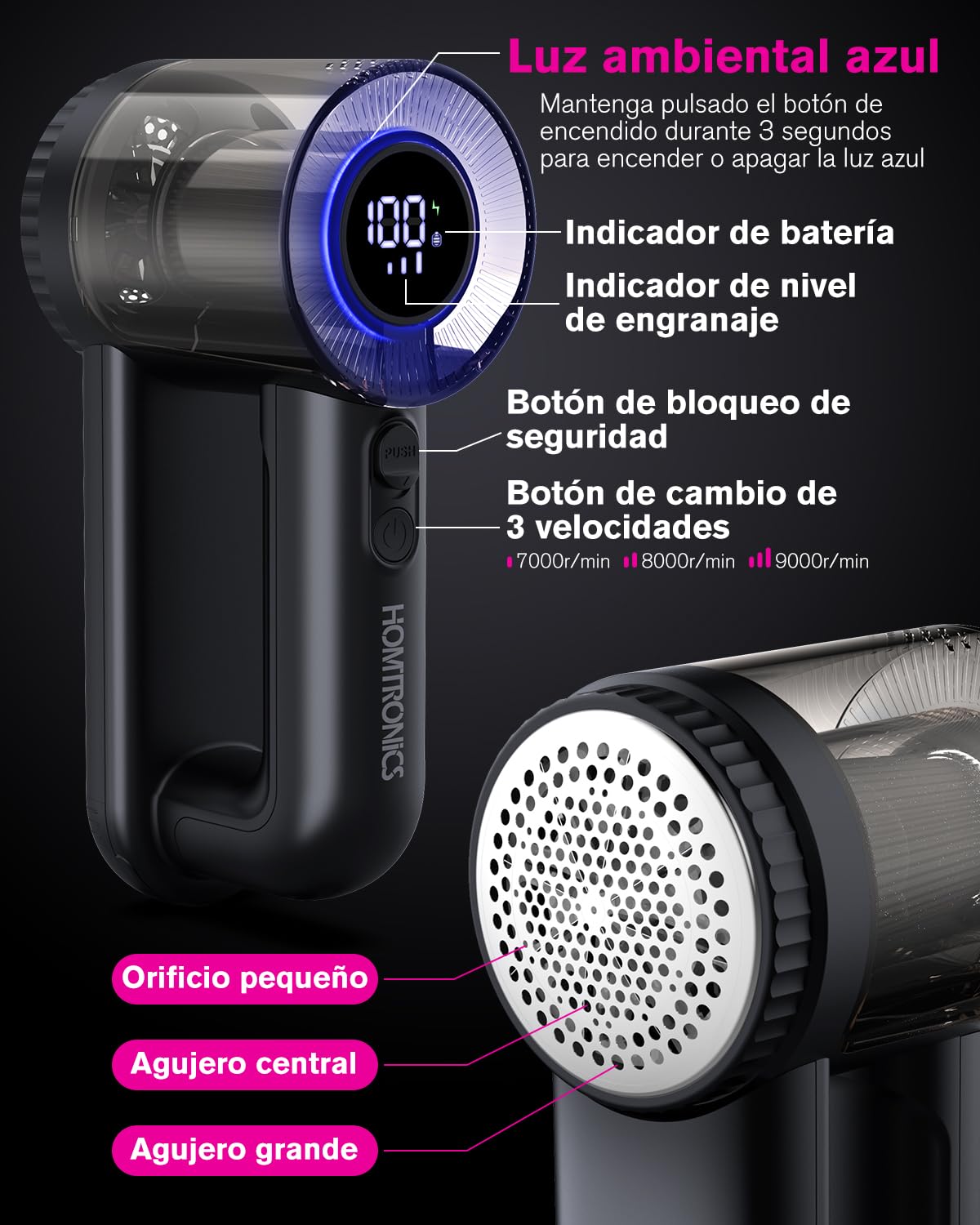 Quitapelusas Eléctrico Homtronics