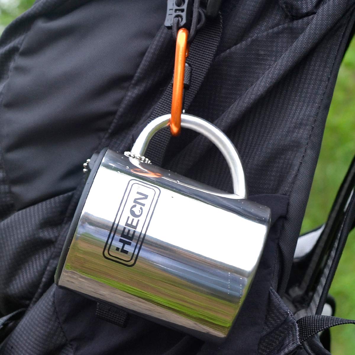 HEECN® Taza de Camping de Acero Inoxidable