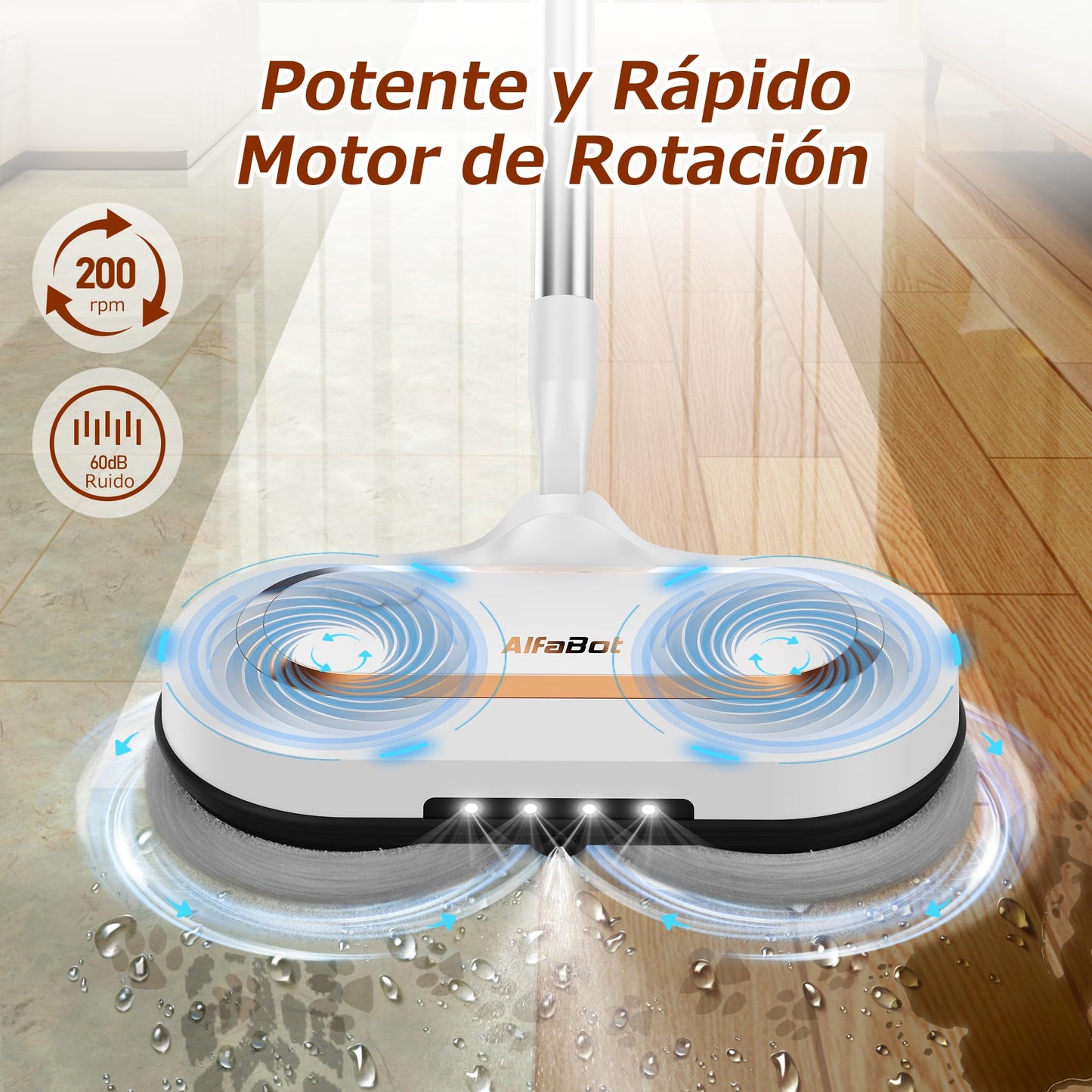 AlfaBot S2 Fregona Eléctrica Inalámbrica