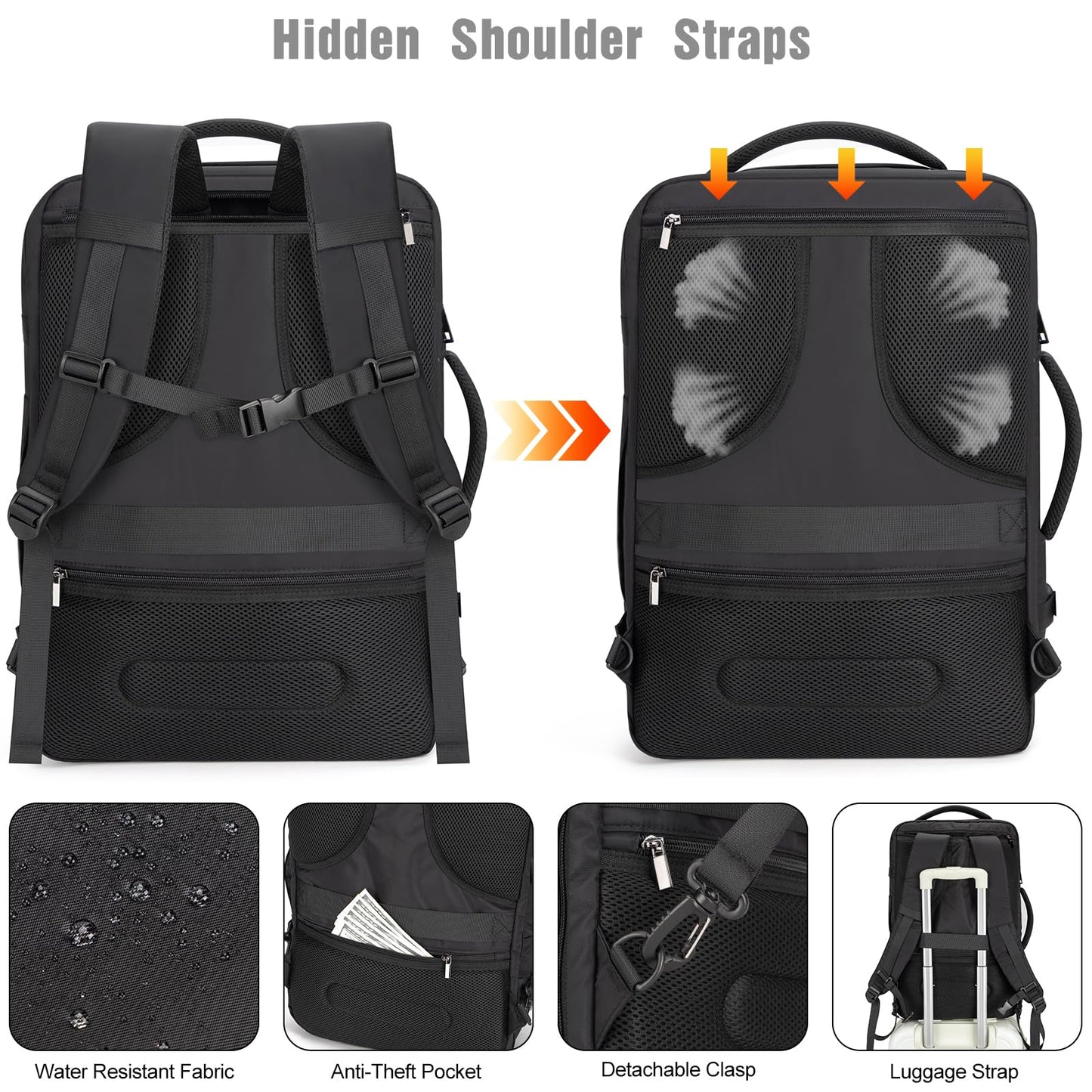 Tzowla Mochila de Viaje para Avión (40 litros)