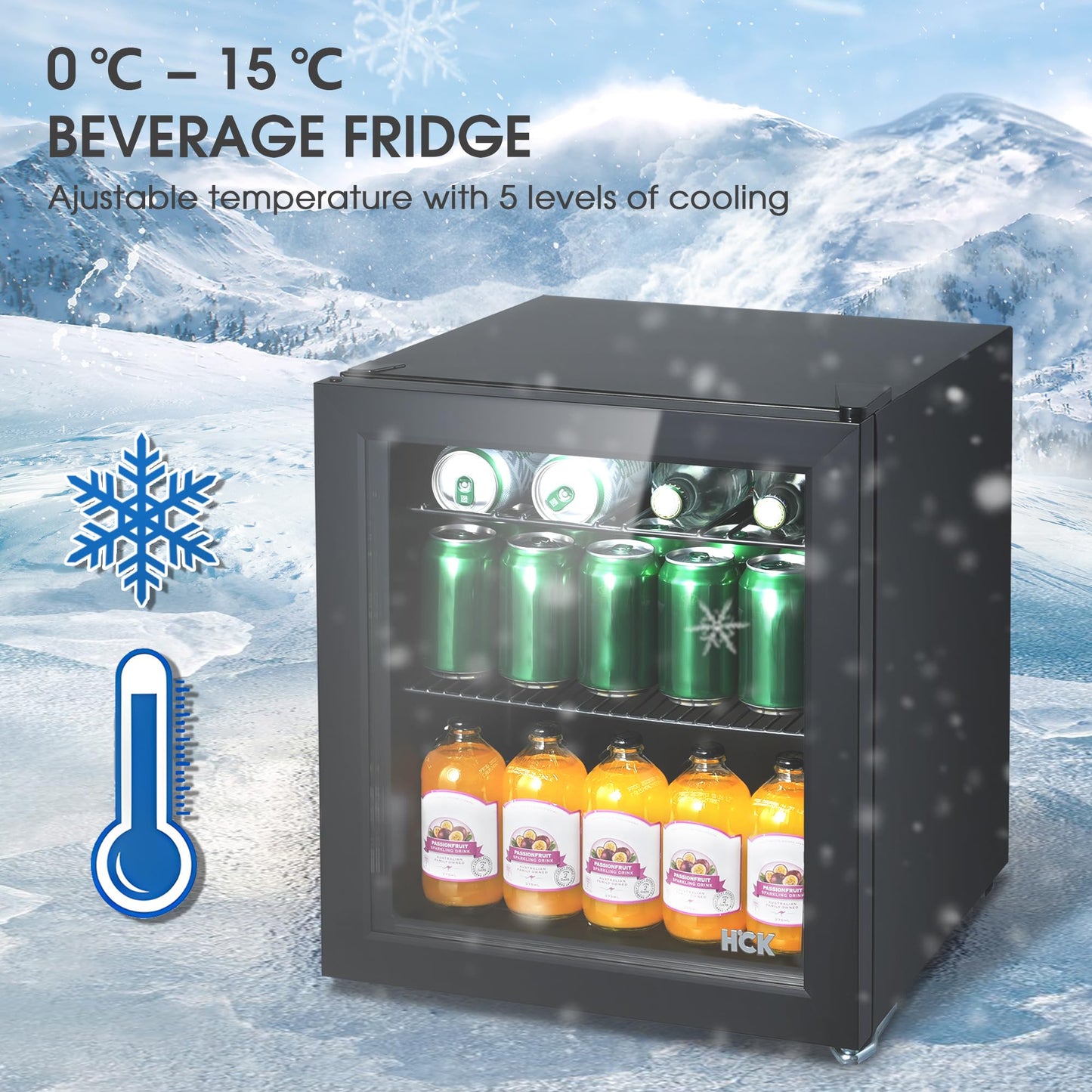 Mini Nevera HCK 42L con Puerta de Vidrio