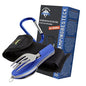OUTDOOR FREAKZ Cubiertos para cámping plegable - Vajilla de exteriores de acero inoxidable con bolsa de neopreno (blue +)