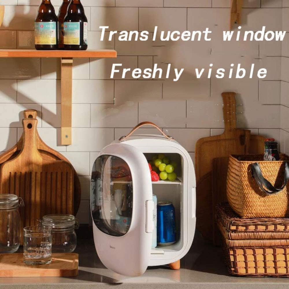 Mini Refrigerador Eléctrico Portátil JvFbjLF 8L – Enfría y Calienta – Ideal para Cosméticos, Bebidas, Cuidado Facial y Uso en el Coche o en Casa
