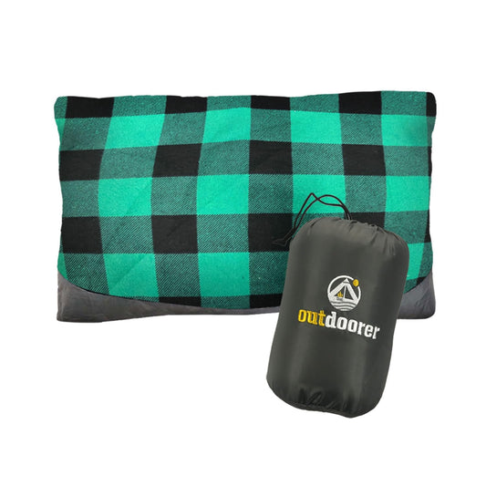 outdoorer Cojín de Camping Verde a Cuadros