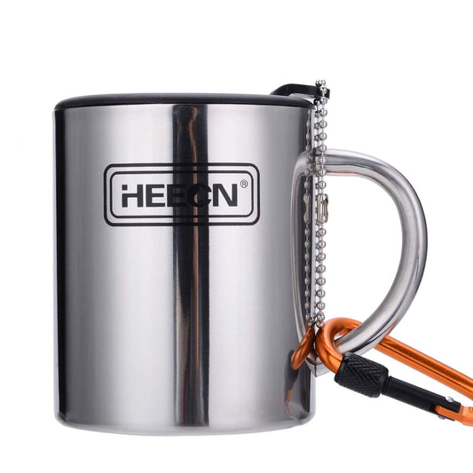 HEECN® Taza de Camping de Acero Inoxidable