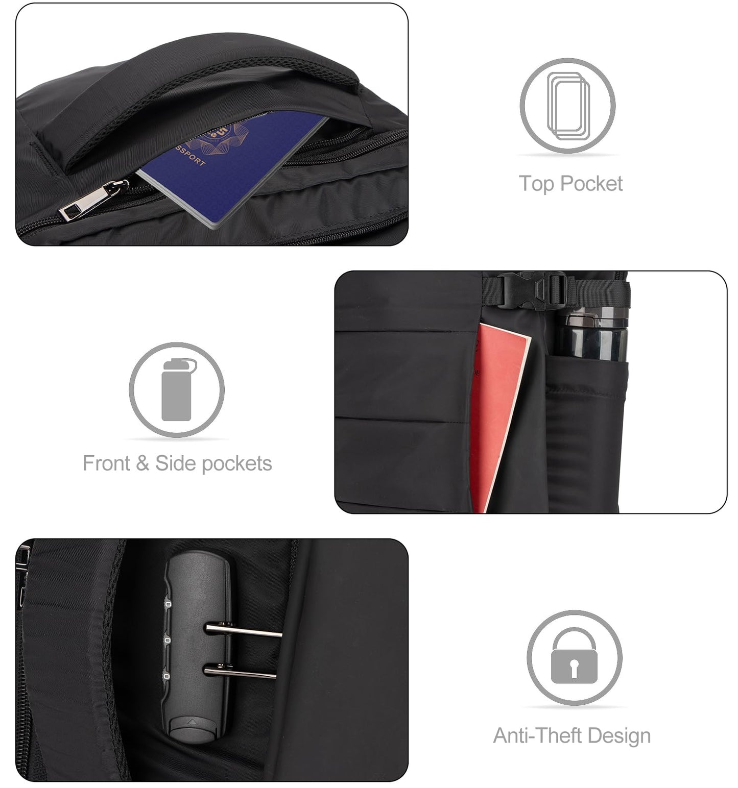 Tzowla Mochila de Viaje para Avión (40 litros)