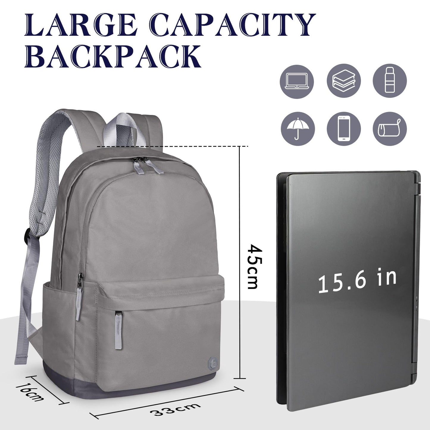 Mochila Unisex y Clásica para Portátiles de 15 Pulgadas