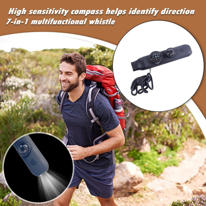 Outdoor Survival Whistle with Compass and Temperature Gauge