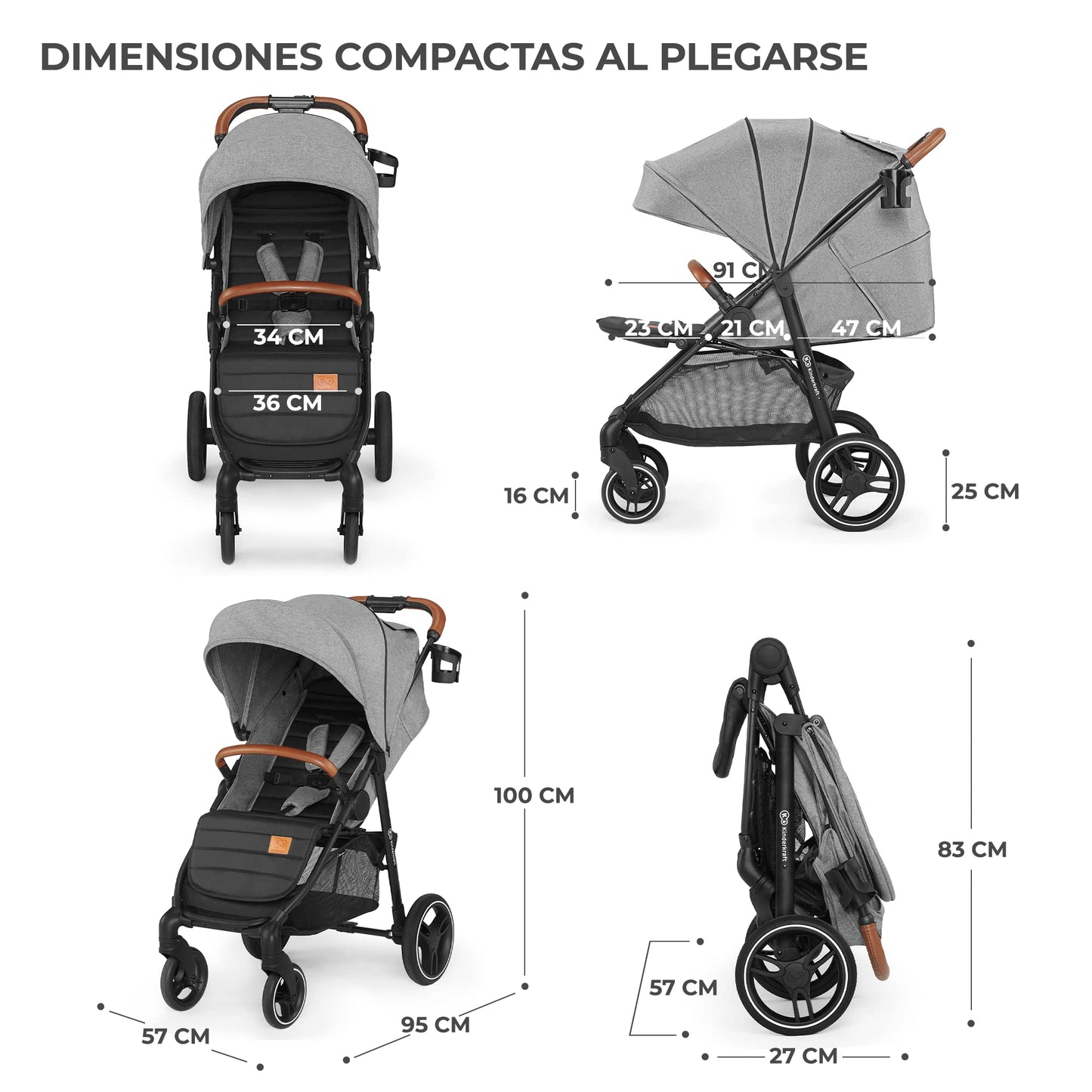 kk Kinderkraft GRANDE PLUS - Silla de Paseo Ligera