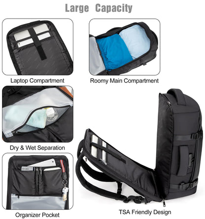 Tzowla Mochila de Viaje para Avión (40 litros)