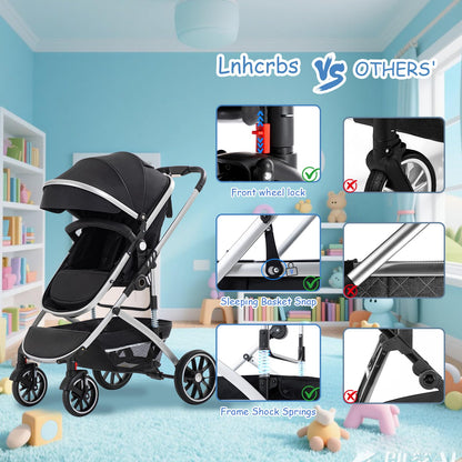Lnhcrbs Cochecito de Bebé 3 Piezas