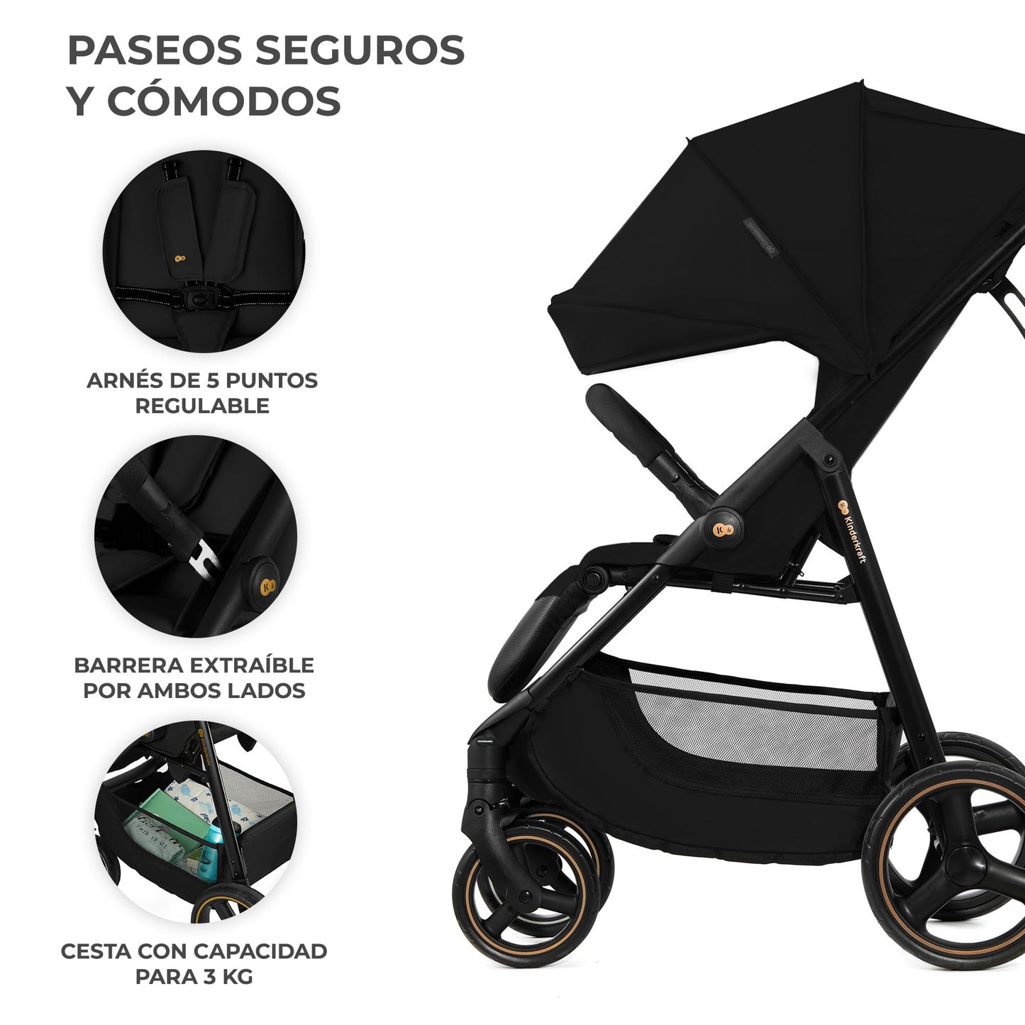 Kinderkraft TRIG 3 - Silla de Paseo Ligera