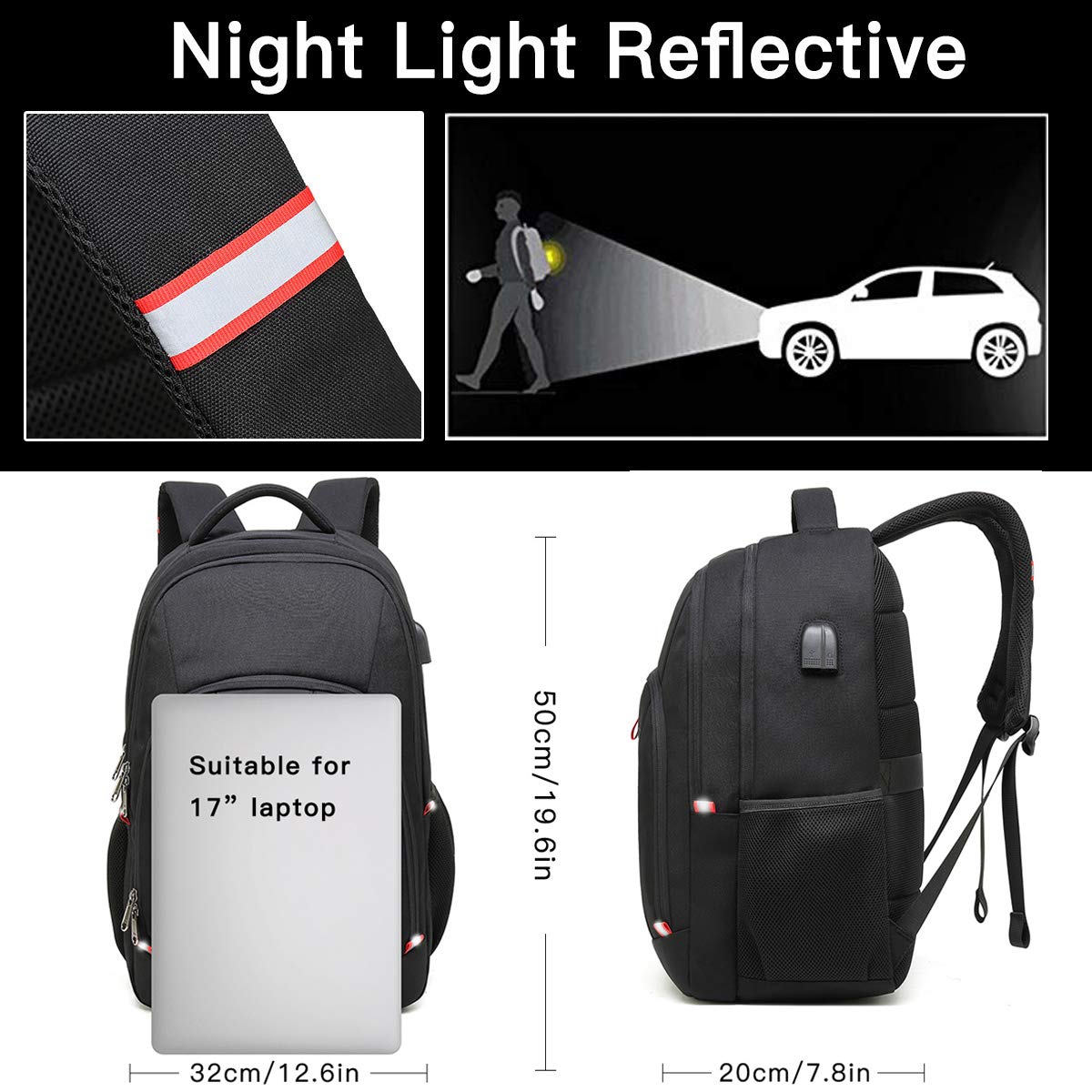 Mochila Antirrobo Impermeable para Portátil de 17.3 Pulgadas