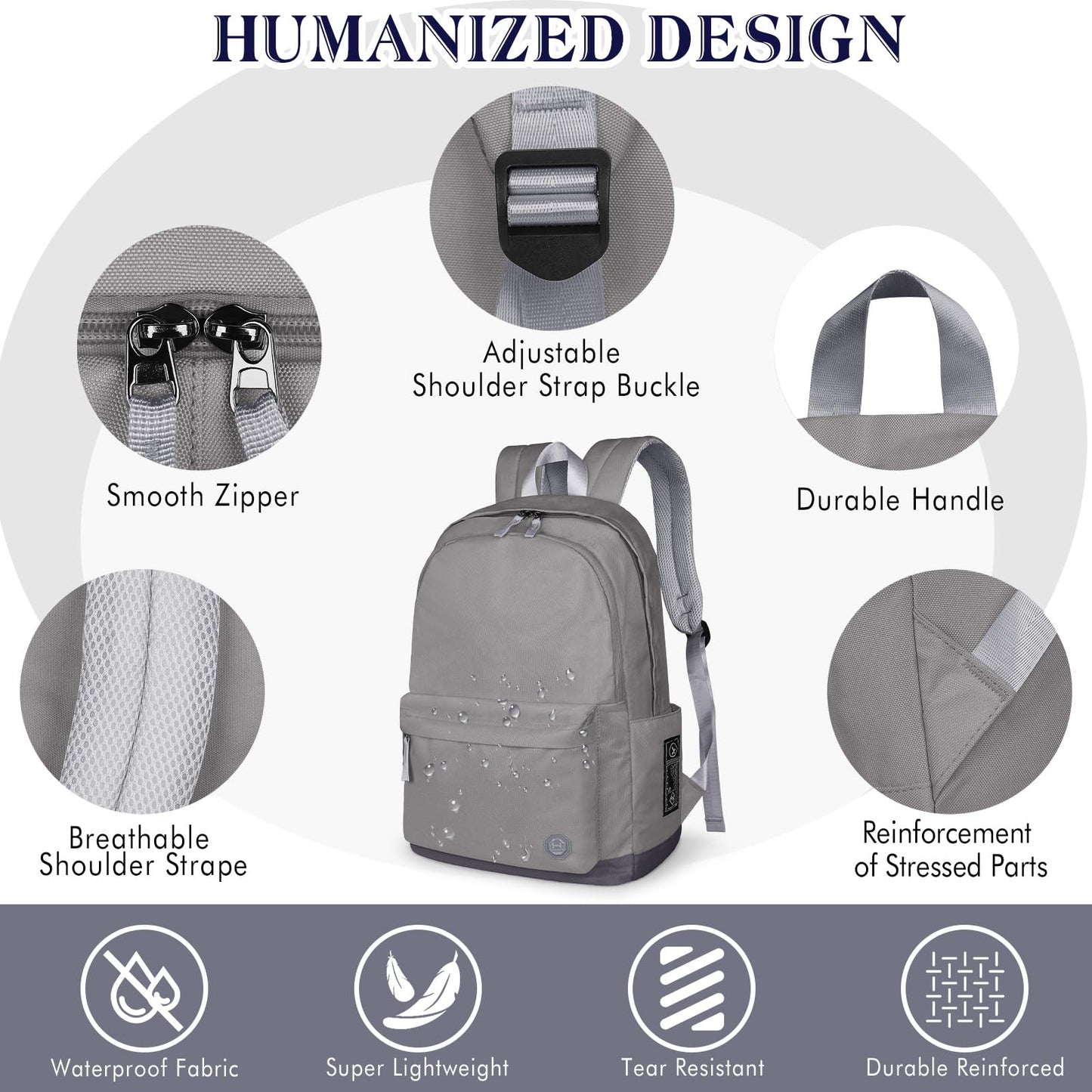 Mochila Unisex y Clásica para Portátiles de 15 Pulgadas