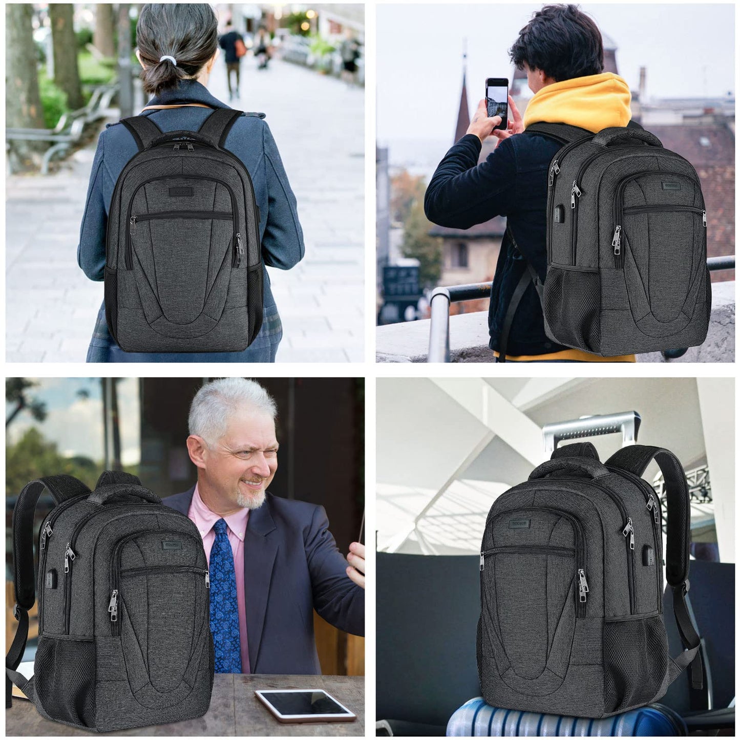 BIKROD Mochila para Hombre con Puerto USB