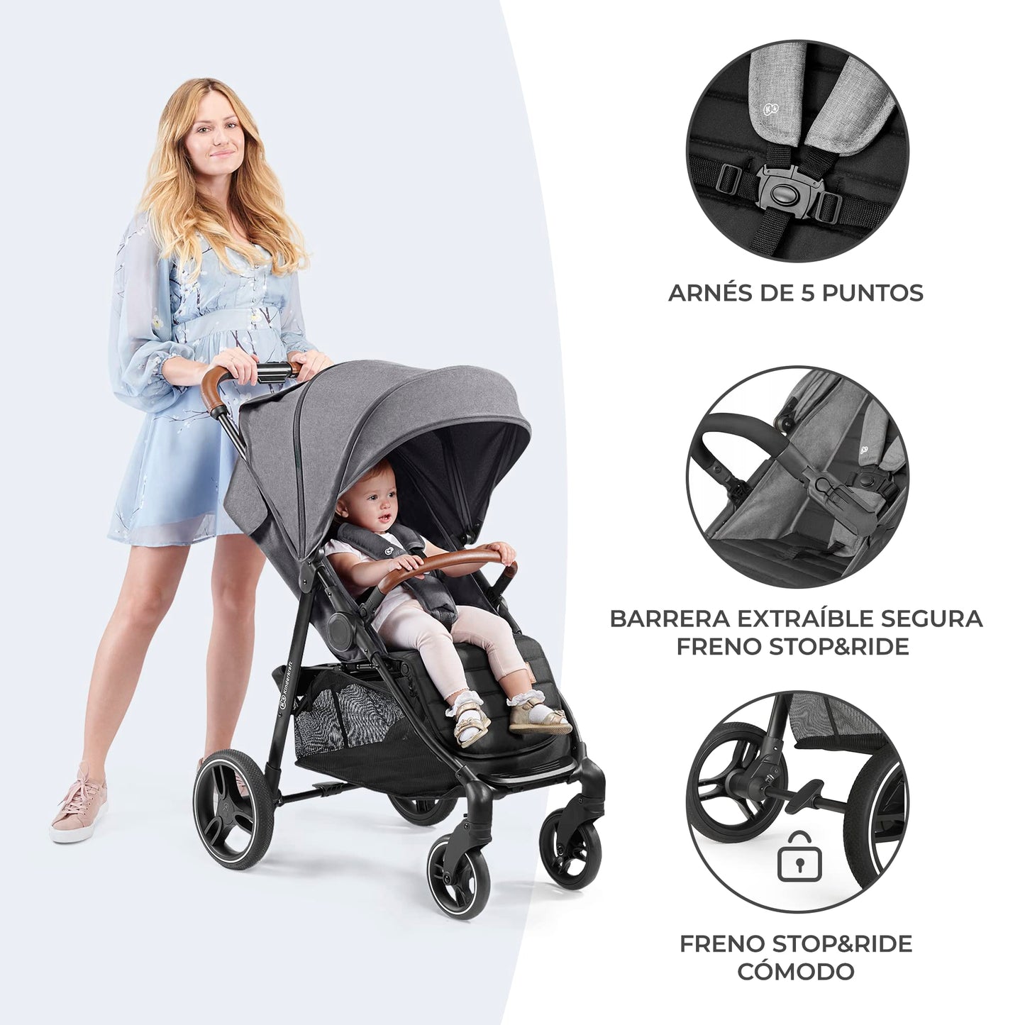 kk Kinderkraft GRANDE PLUS - Silla de Paseo Ligera