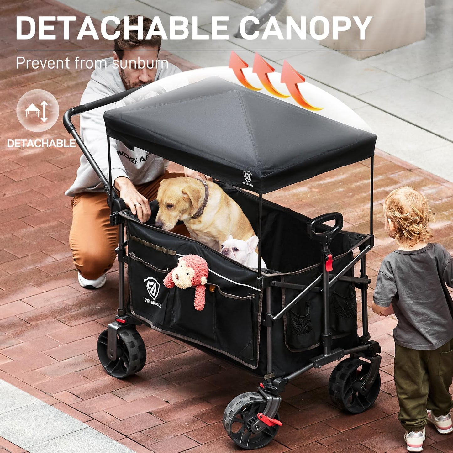 EVER ADVANCED Carro Plegable de 228 L para Playa y Festival