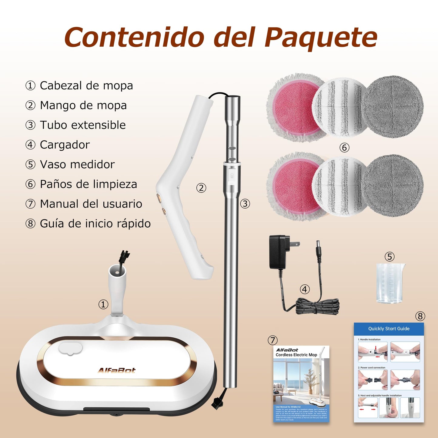 AlfaBot S2 Fregona Eléctrica Inalámbrica