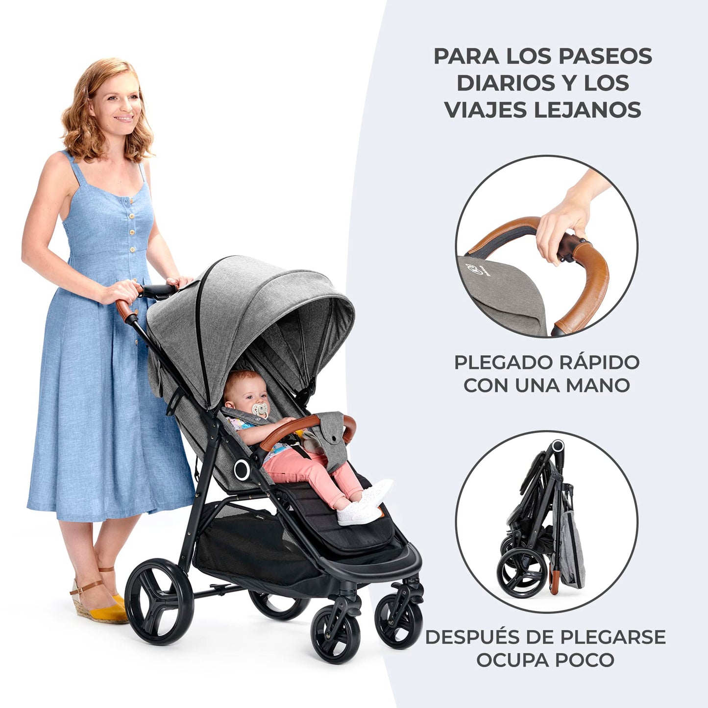 kk Kinderkraft GRANDE PLUS - Silla de Paseo Ligera