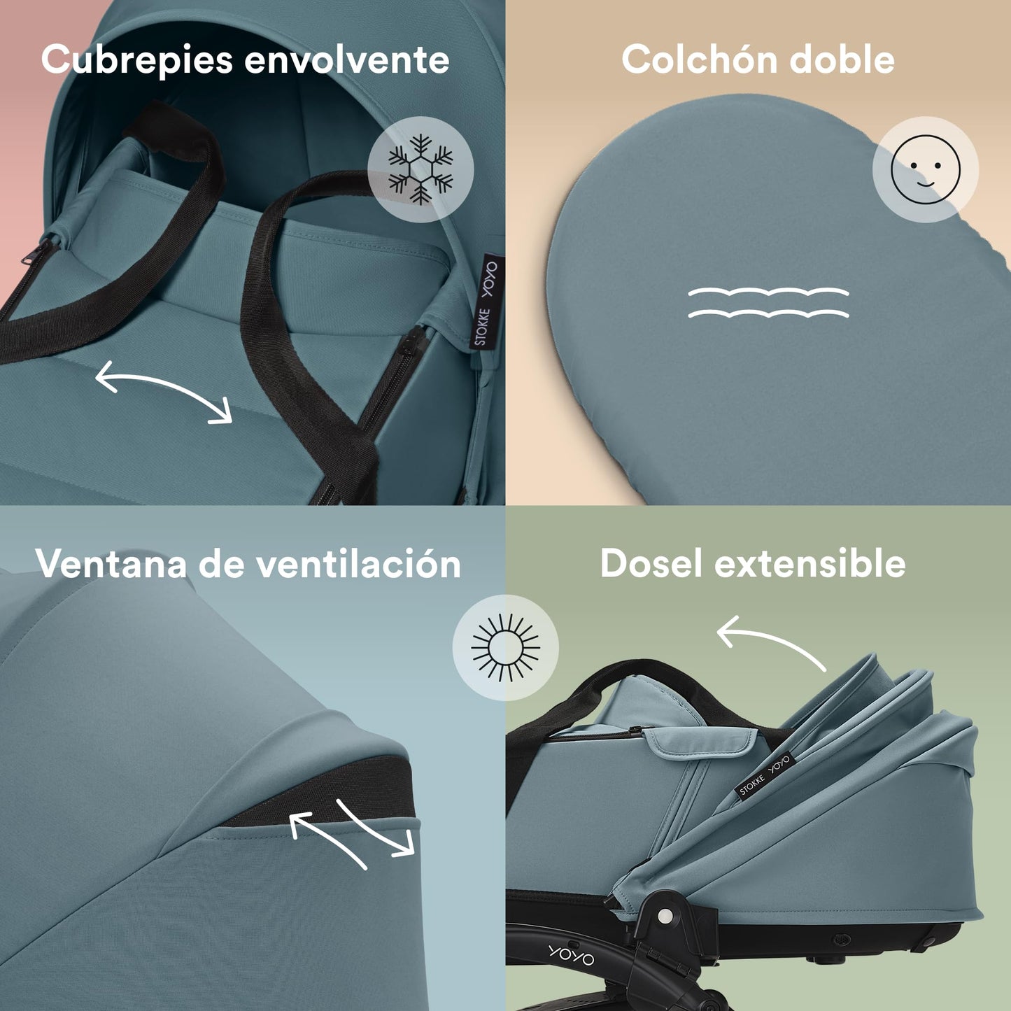 Cochecito YOYO3 de Stokke con Capazo