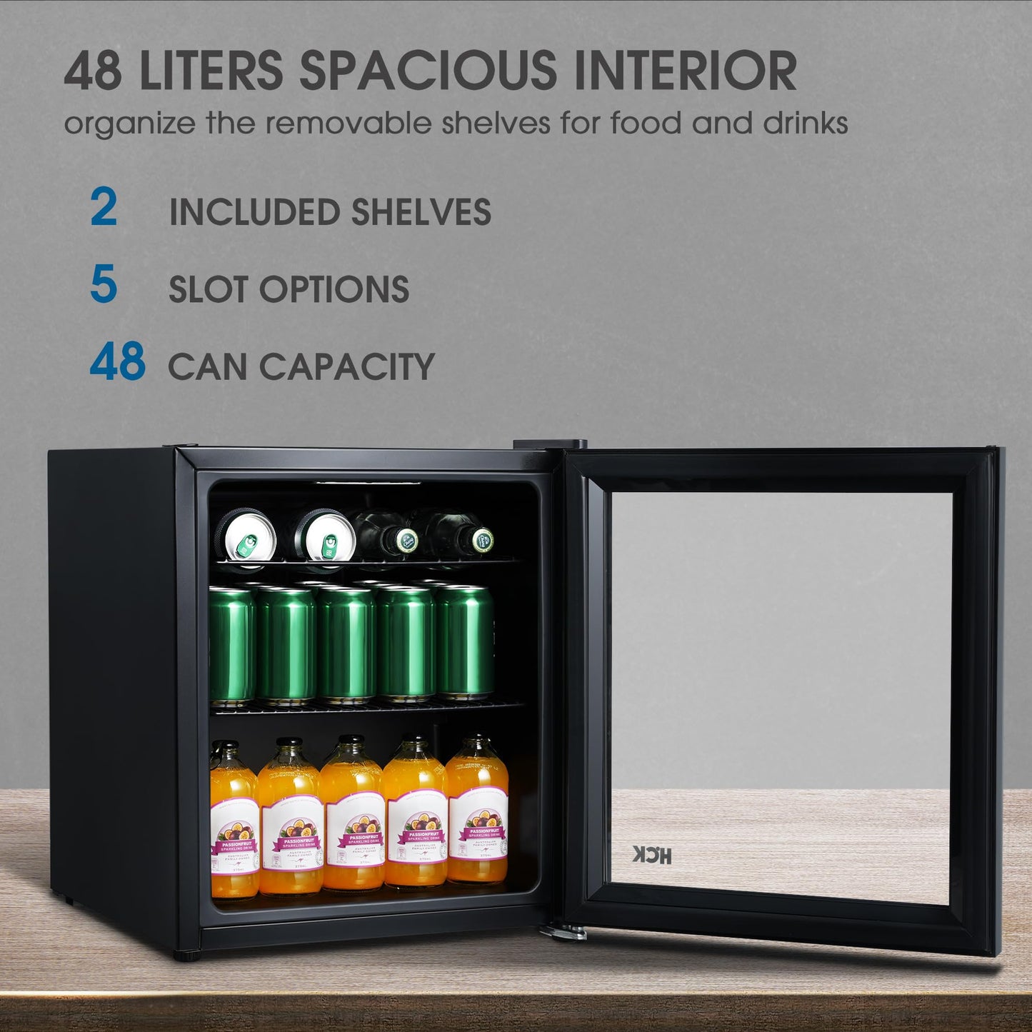Mini Nevera HCK 42L con Puerta de Vidrio