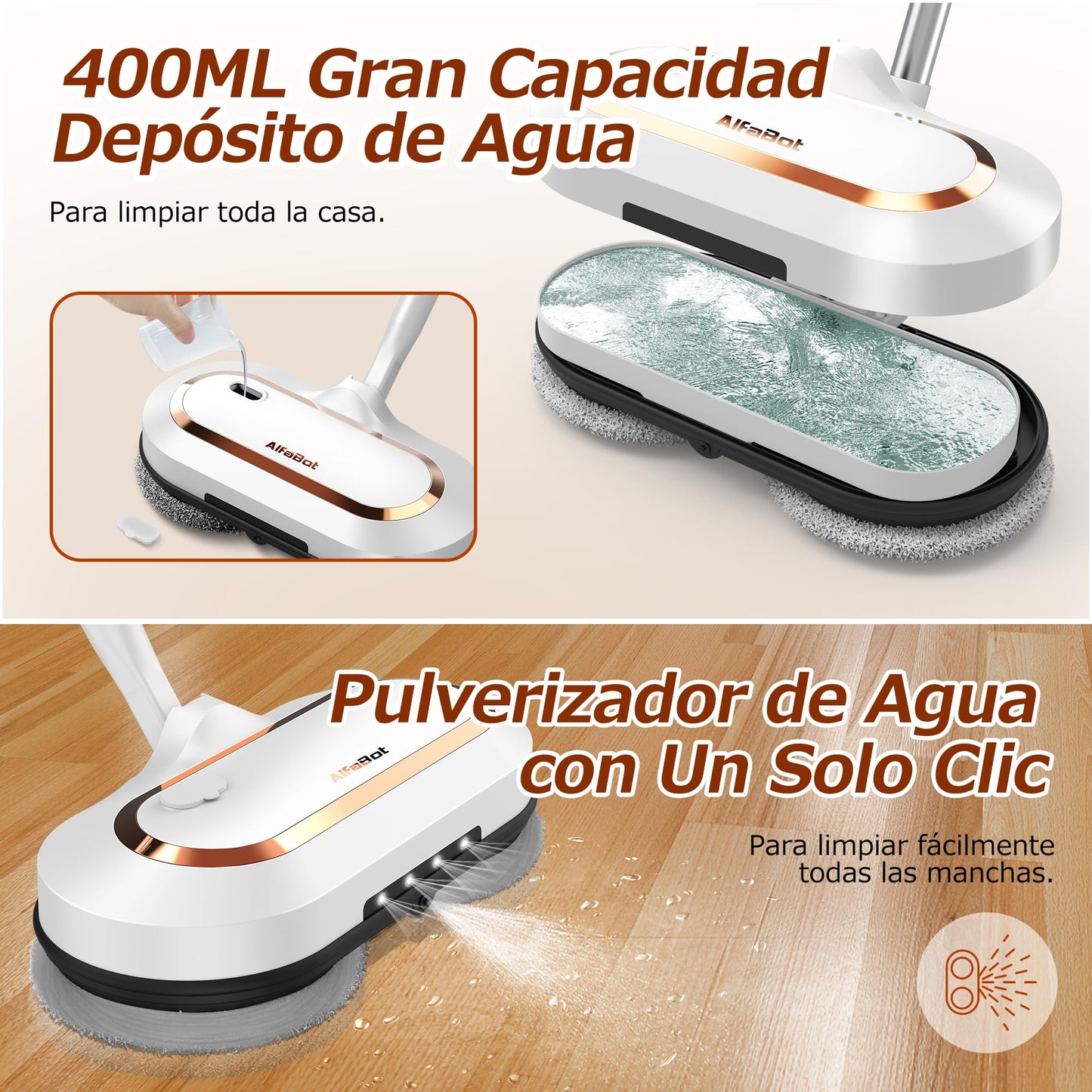 AlfaBot S2 Fregona Eléctrica Inalámbrica