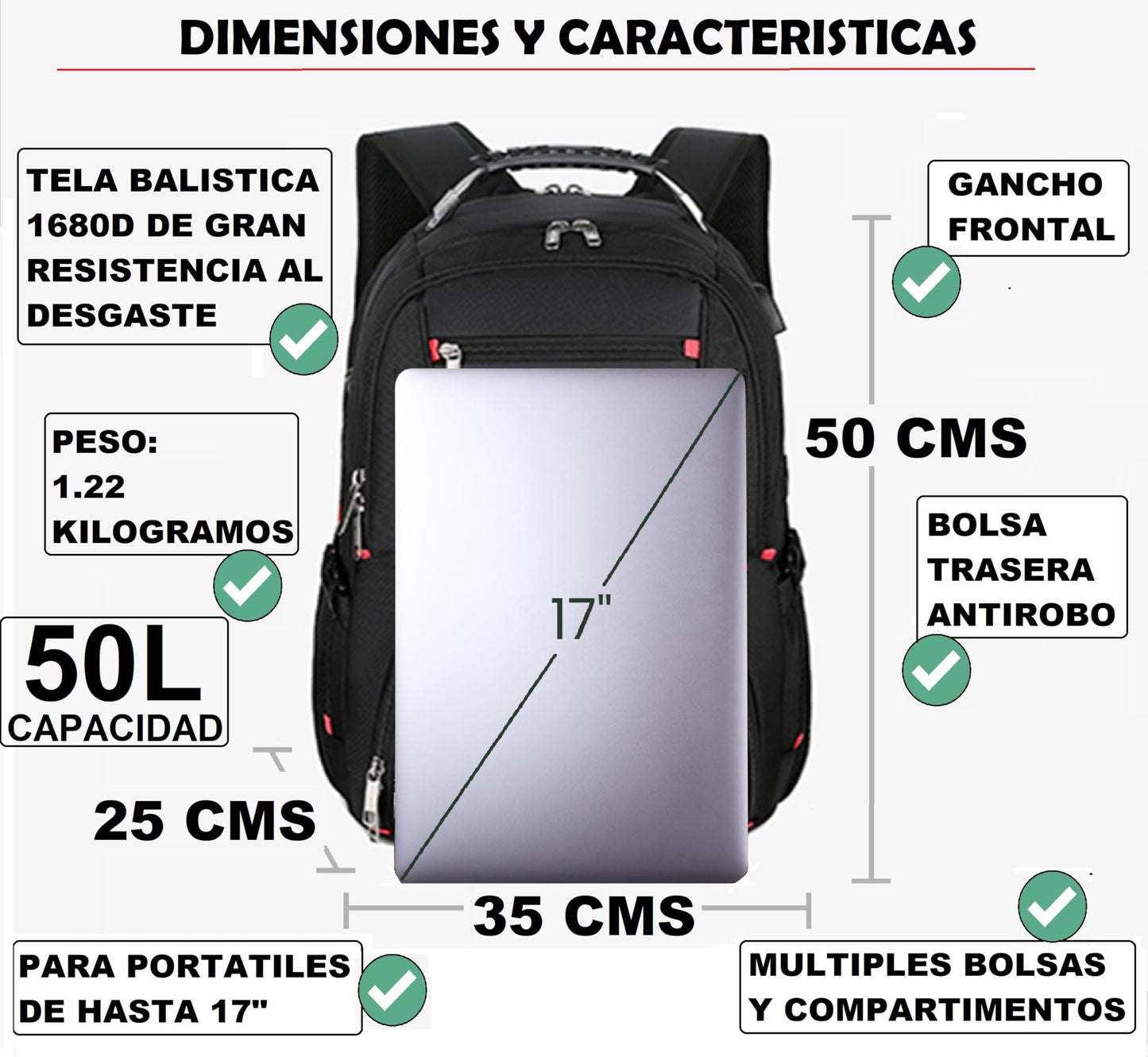 ALTOS OFFICE AND HOME Mochila para Laptop de 17