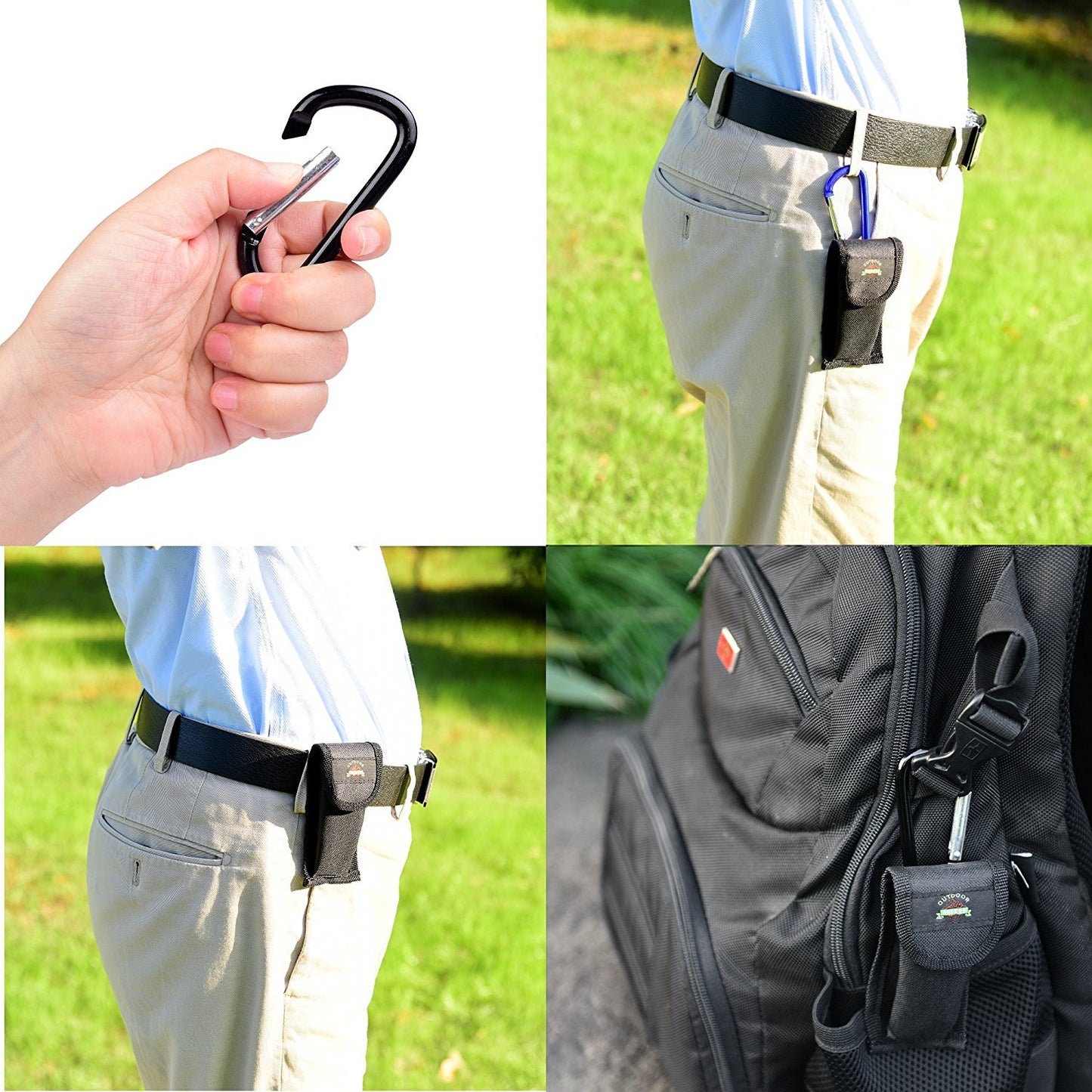 OUTDOOR FREAKZ Cubiertos para cámping plegable - Vajilla de exteriores de acero inoxidable con bolsa de neopreno (blue +)