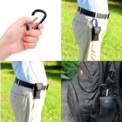 OUTDOOR FREAKZ Cubiertos para cámping plegable - Vajilla de exteriores de acero inoxidable con bolsa de neopreno (blue +)