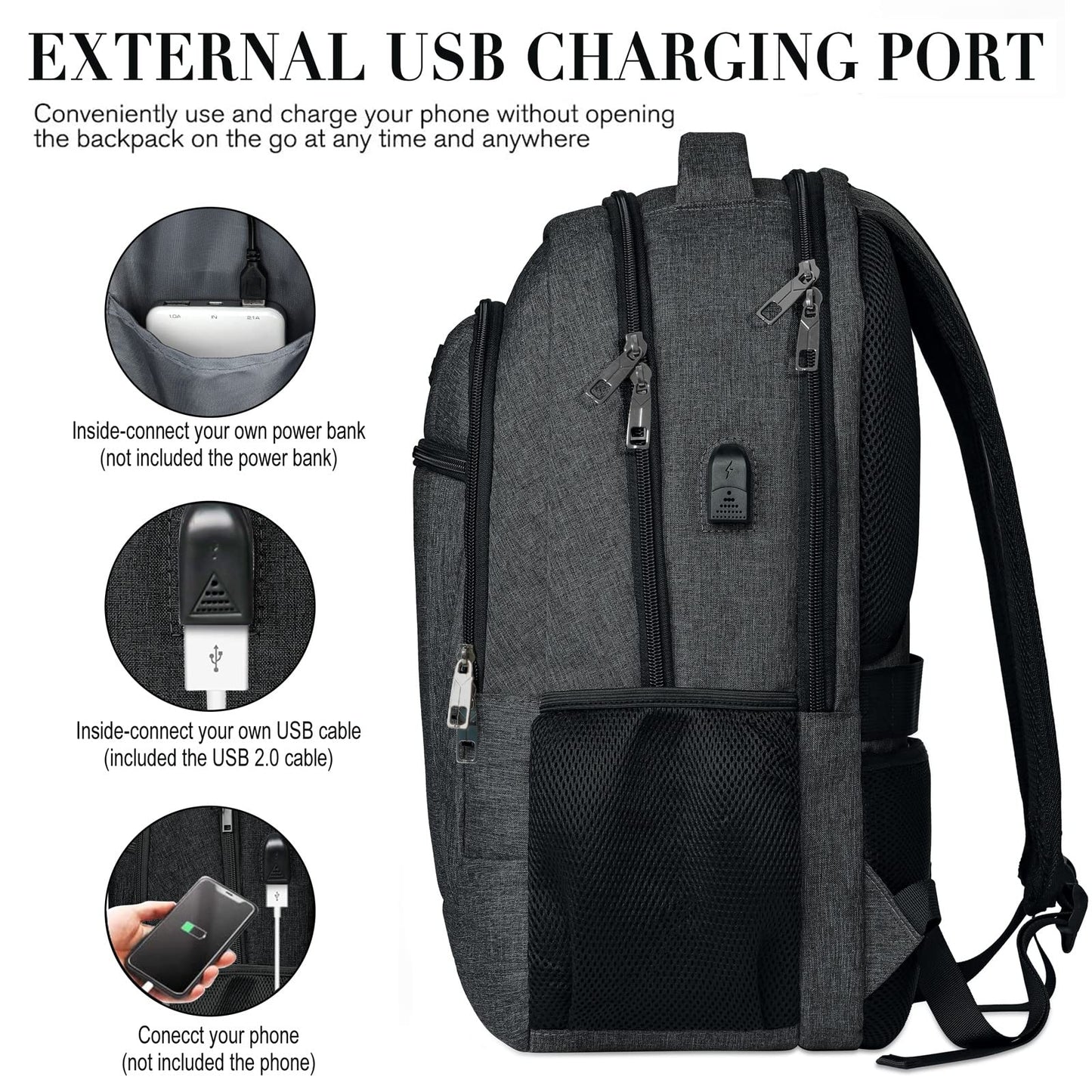 BIKROD Mochila para Hombre con Puerto USB
