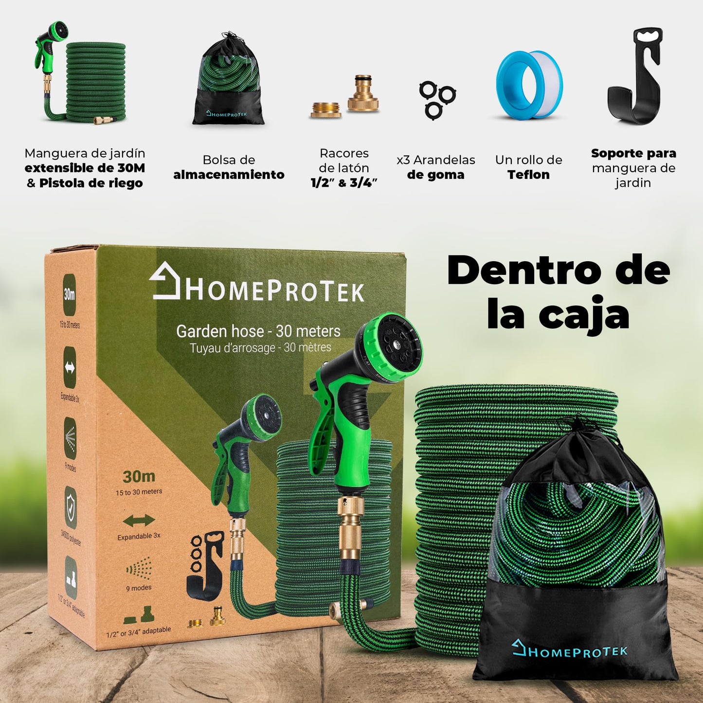 HOMEPROTEK - Manguera Extensible de 30 Metros