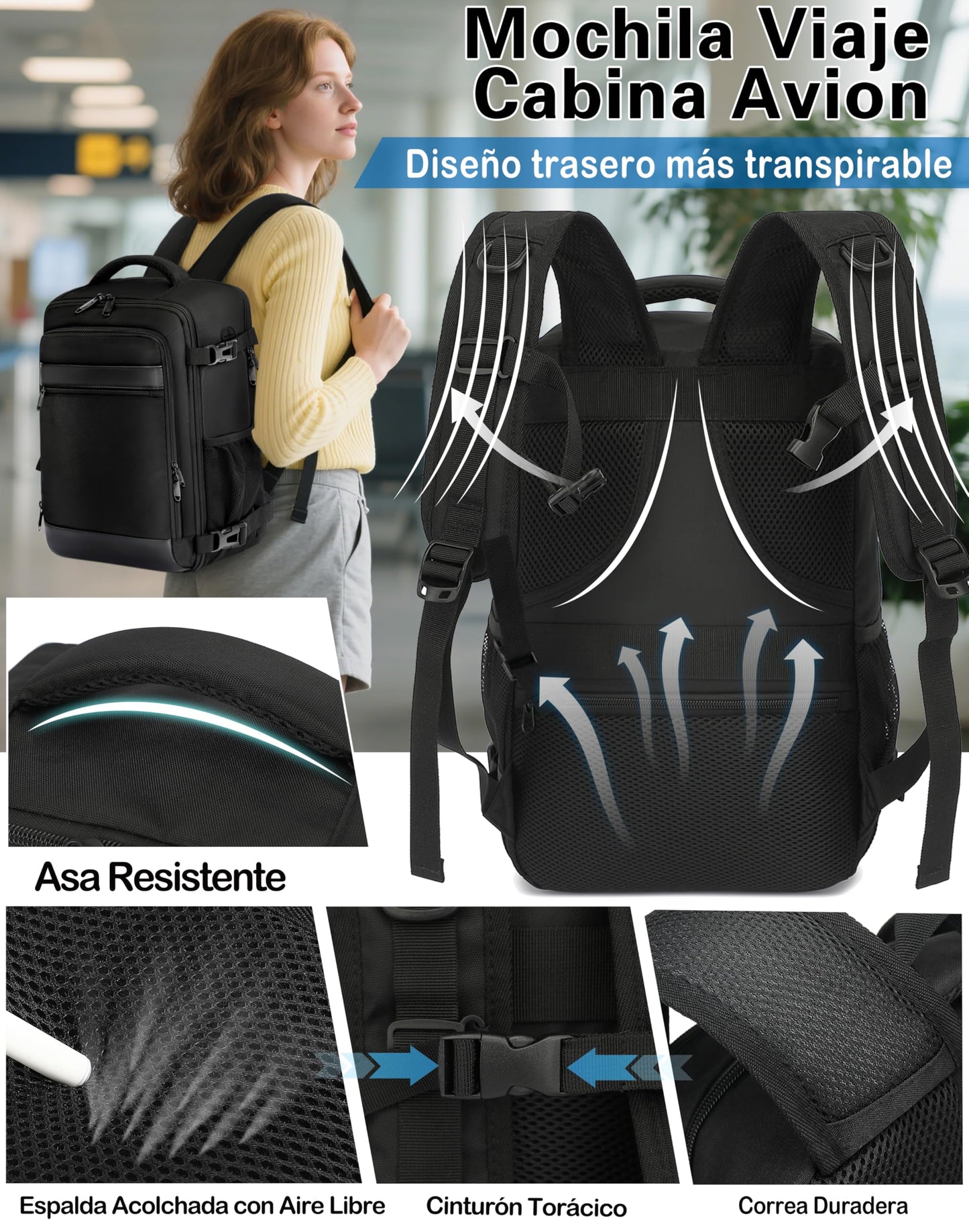 KLOSTAIN Mochila de Viaje para Ryanair (20L)