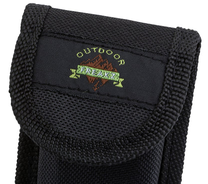 OUTDOOR FREAKZ Cubiertos para cámping plegable - Vajilla de exteriores de acero inoxidable con bolsa de neopreno (blue +)